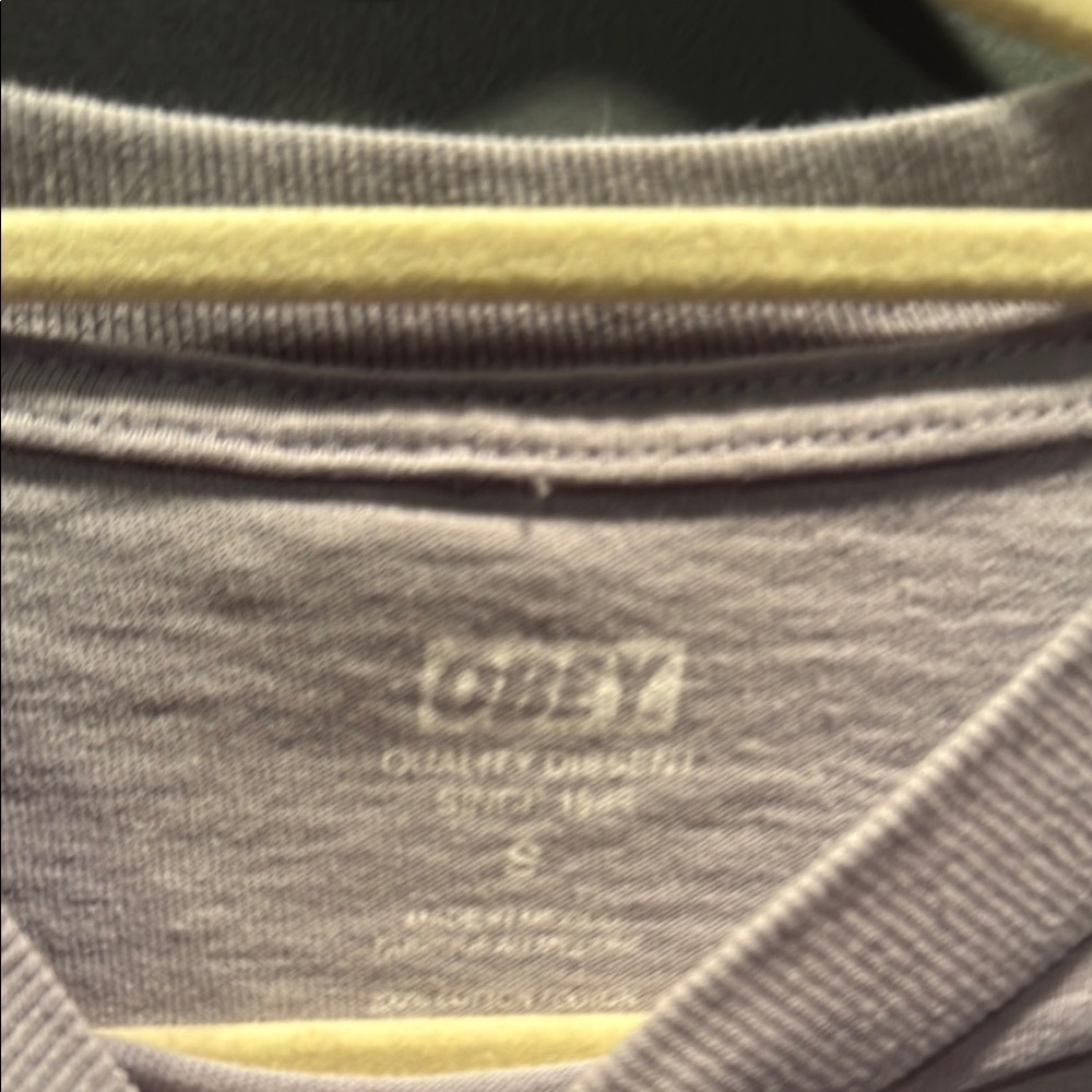 Obey Gray and Blue Short Sleeve Tee - Picture 4 of 4